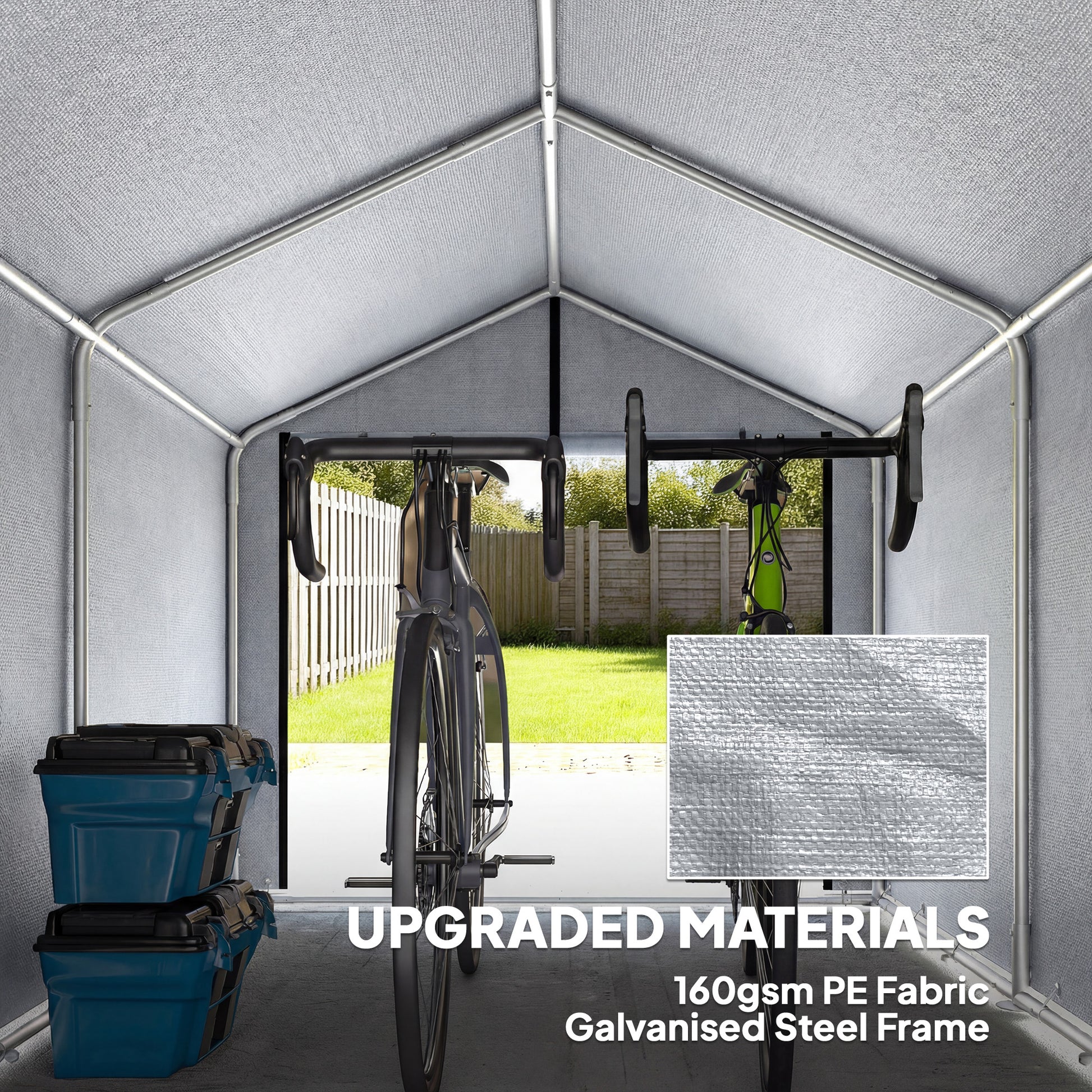 7' x 5' Portable Shed, Waterproof Bike Tent with Roll-up Zipper Door and Galvanized Metal Frame for Bike