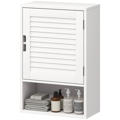 Bathroom Cabinet, Wall Mounted Storage Cabinet with Adjustable Shelves, 40 x 20 x 60 cm, White