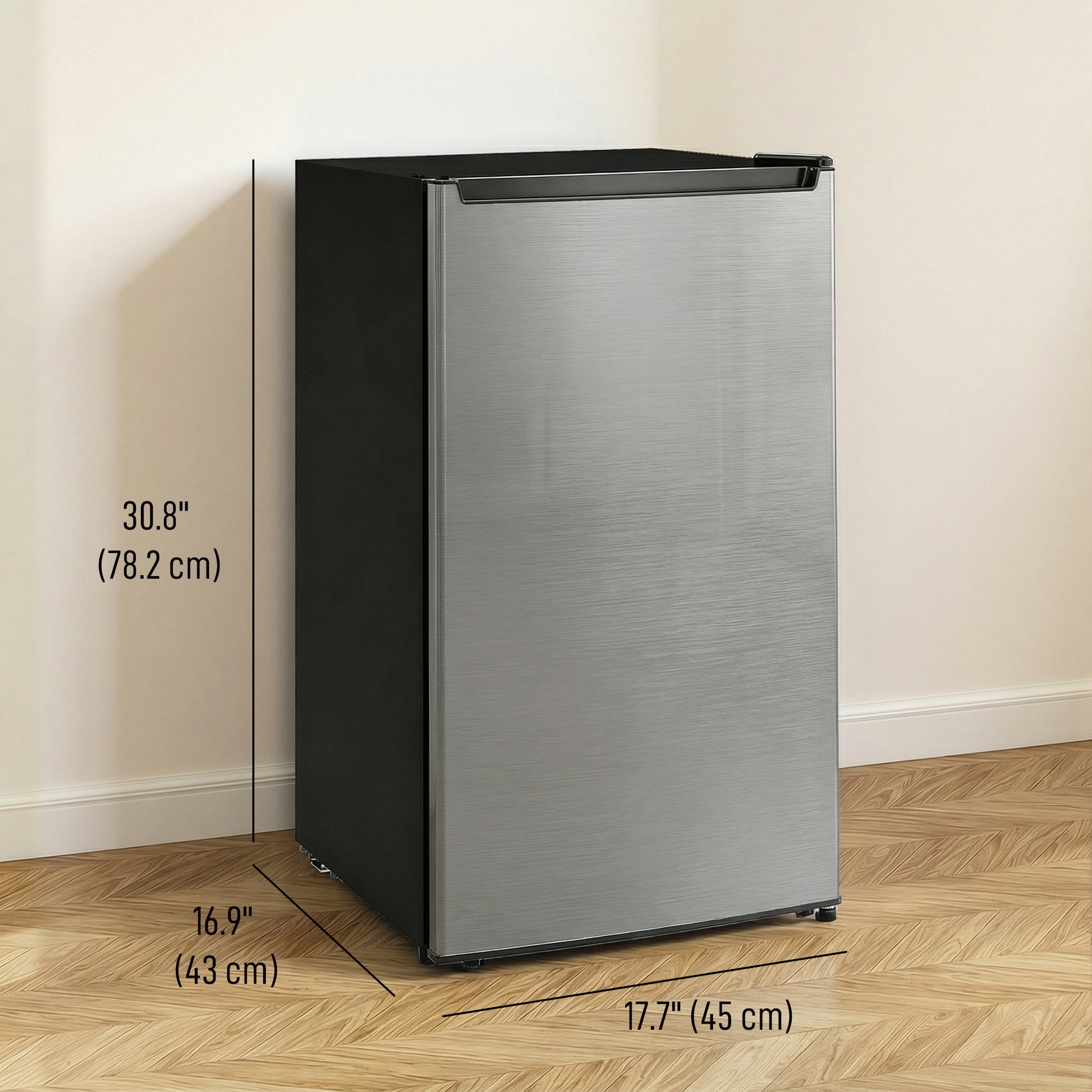 2.1 Cu. Ft. Mini Freezer, Compact Upright Freezer with Reversible Door, Removable Shelf, Adjustable Temperature, Silver