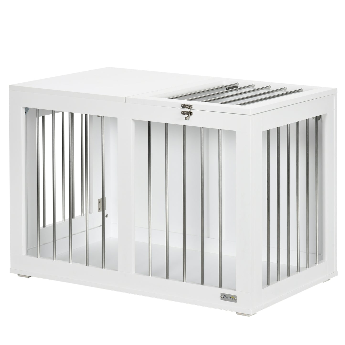 31.5" Dog Crate Furniture with Double Doors, for Medium Dogs, White