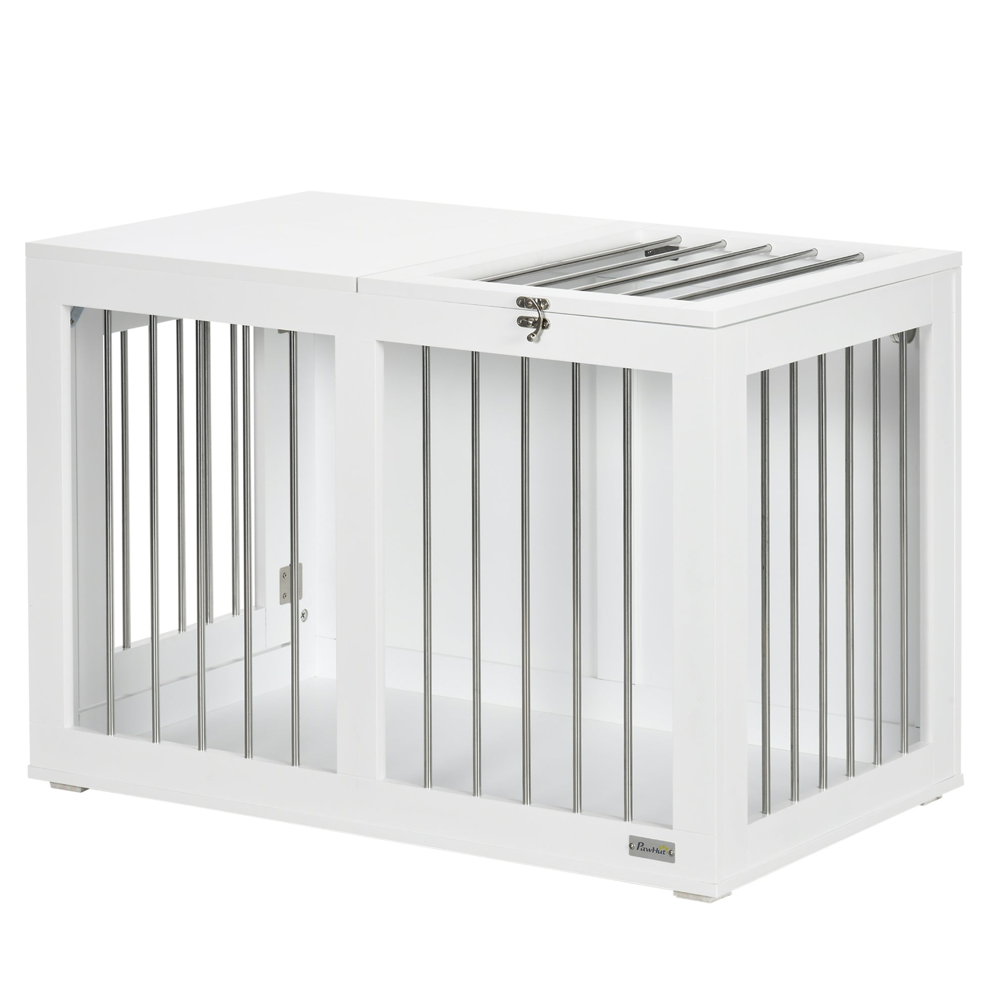 31.5" Dog Crate Furniture with Double Doors, for Medium Dogs, White
