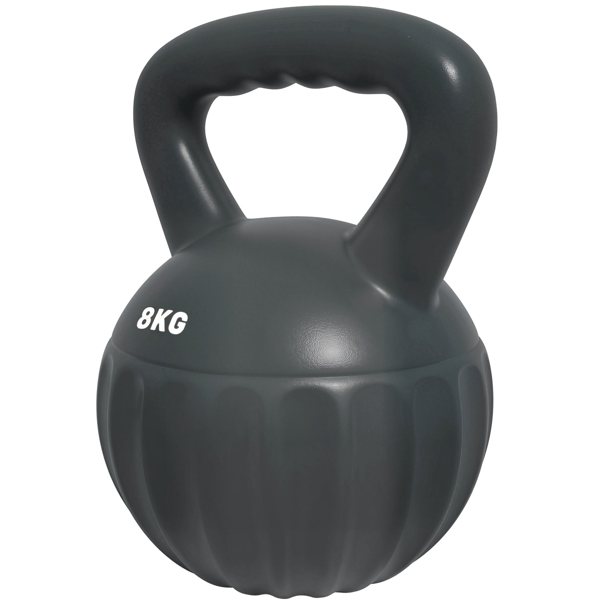 Soozier Kettlebell, 18 lbs Kettle Bell with Non-Slip Handle for Home Gym, Weight Lifting and Strength Training, Grey