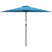 9ft Half Round Umbrella Outdoor Patio Garden Balcony Parasol Window Sun Shade w/ 5 Ribs, Light Blue