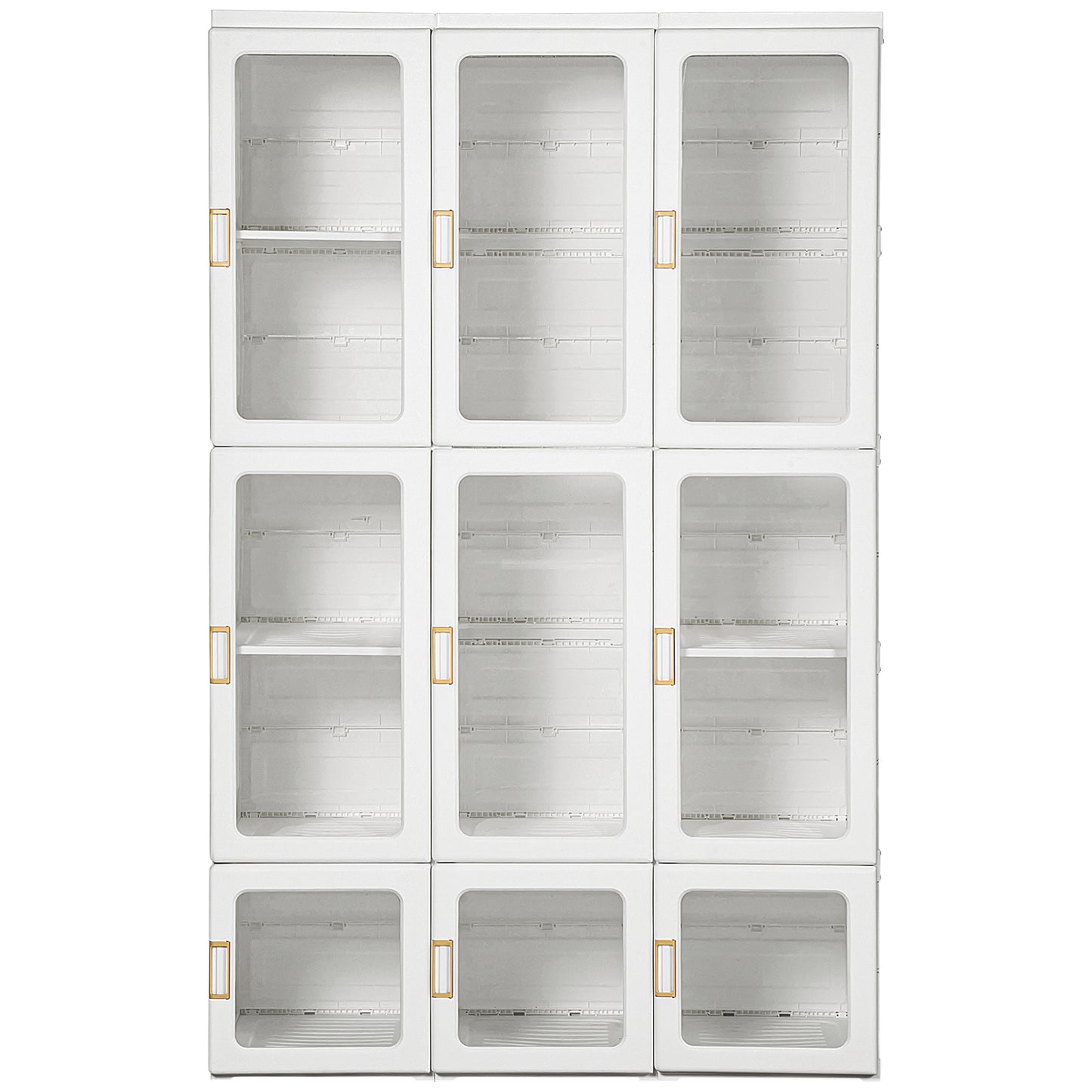 Small Apartment Bedroom Closet Foldable Portable Closet with Cube Storage Hanging Rods Magnet Doors, White