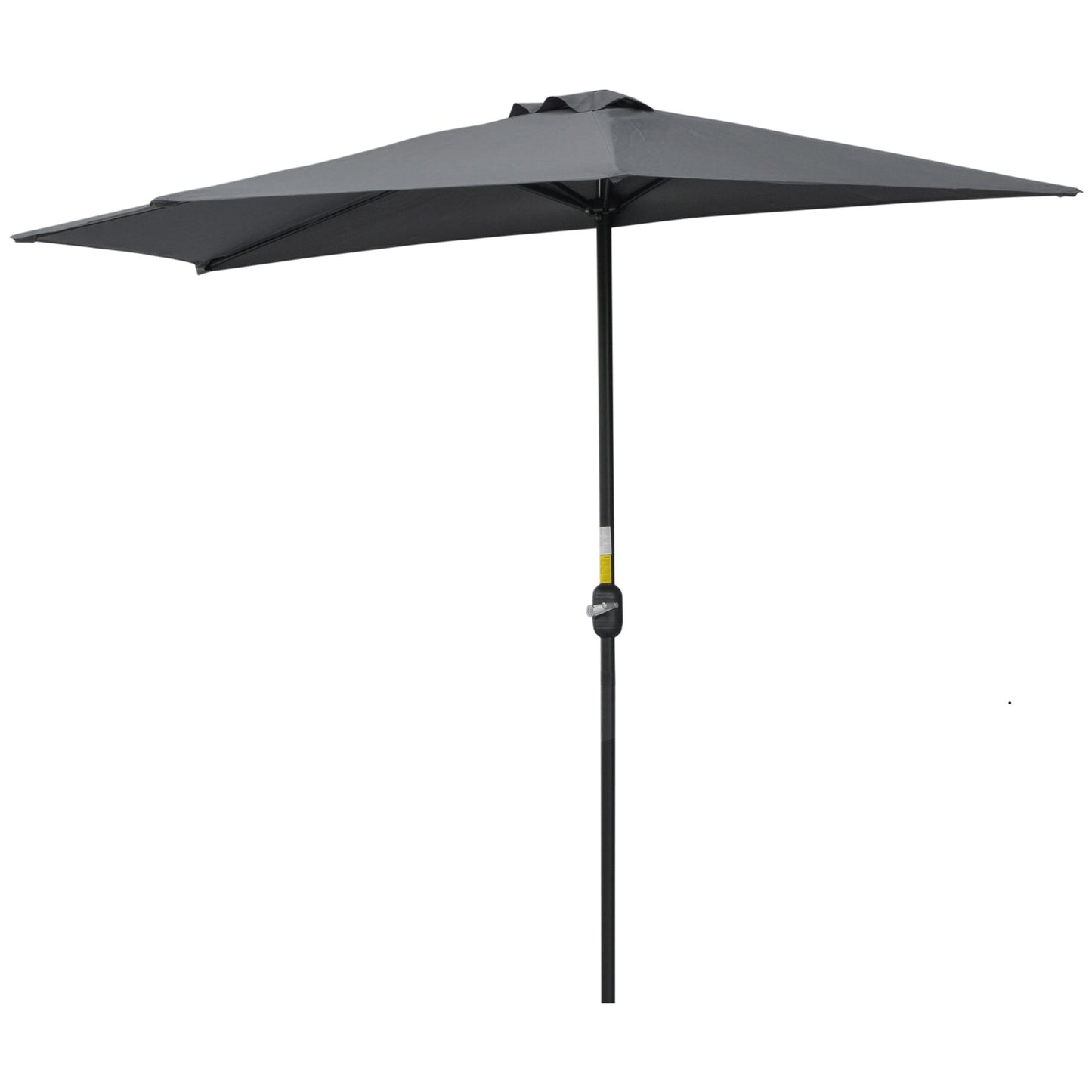 9.8ft Half Umbrella Semi Round Patio Parasol with Crank Handle, Top Vent for Garden, Balcony- NO BASE INCLUDED, Grey