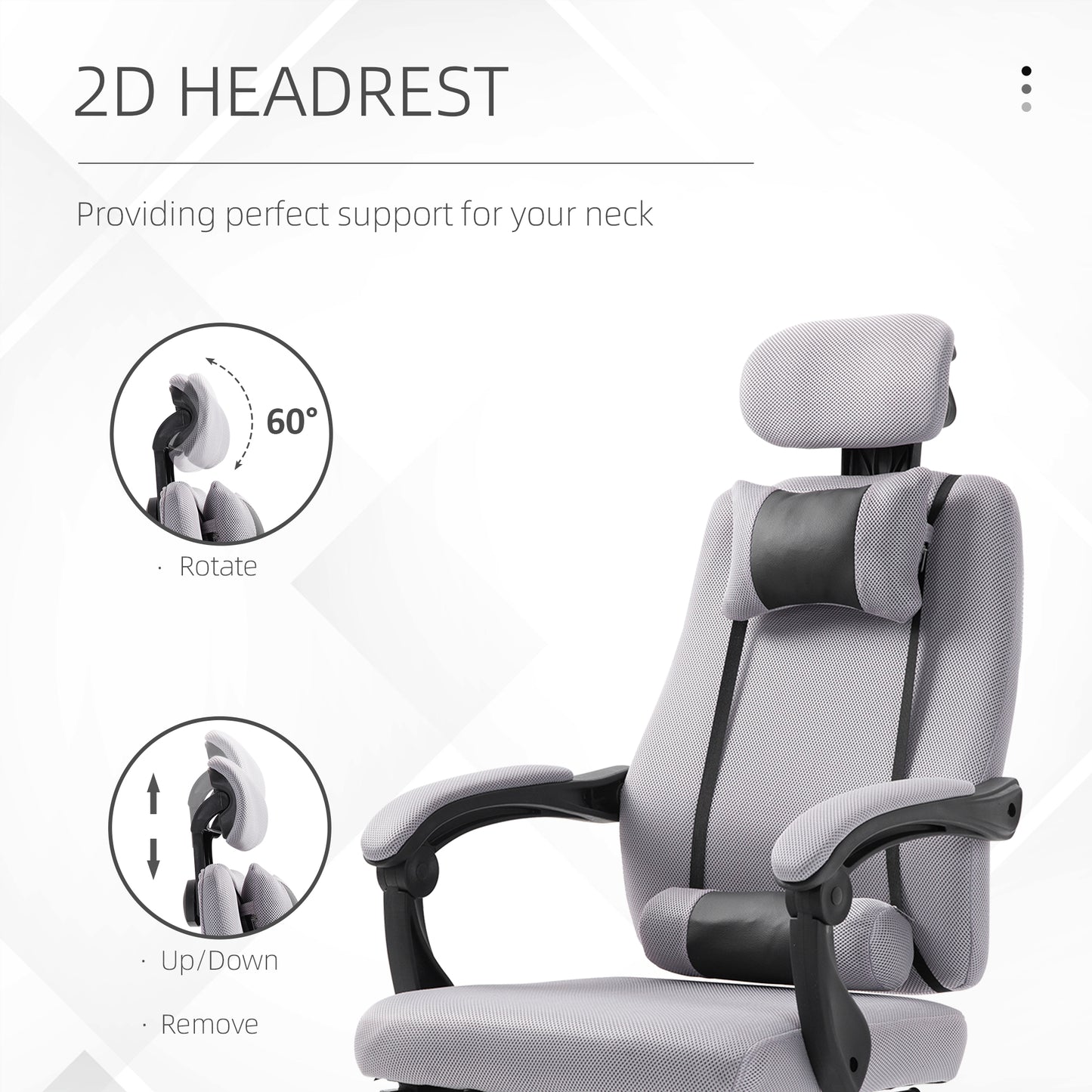 Ergonomic Executive High Back Office Chair with Footrest,Lumbar Support,Grey