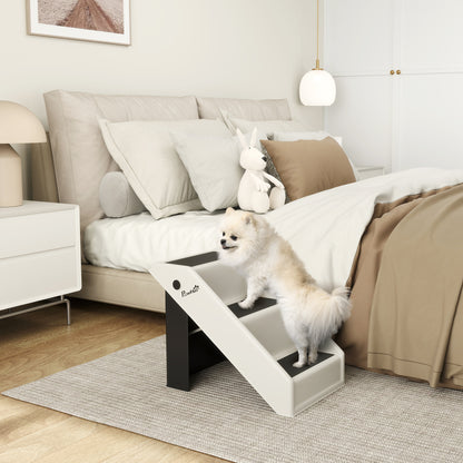 Dog Stairs for Small Dogs, 14.5" H Foldable Pet Ramp with 3 Non-Slip Steps for High Beds or Sofas
