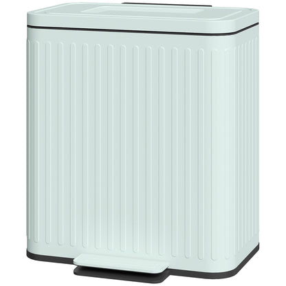 Trash Can, 2 x 5.3 Gallon (2 x 20 L) Garbage Can with Soft-Close Lid, Removable Inner Buckets for Kitchen Home Office