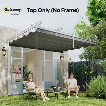 8.2' x 8.4' Retractable Pergola Canopy Replacement for 10' x 10' Frame, Cover Replacement (Cover Top Only), Light Grey