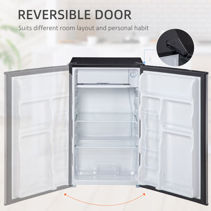 Compact Refrigerator, Mini Fridge with Freezer, Adjustable Shelf, Mechanical Thermostat and Reversible Door, Silver