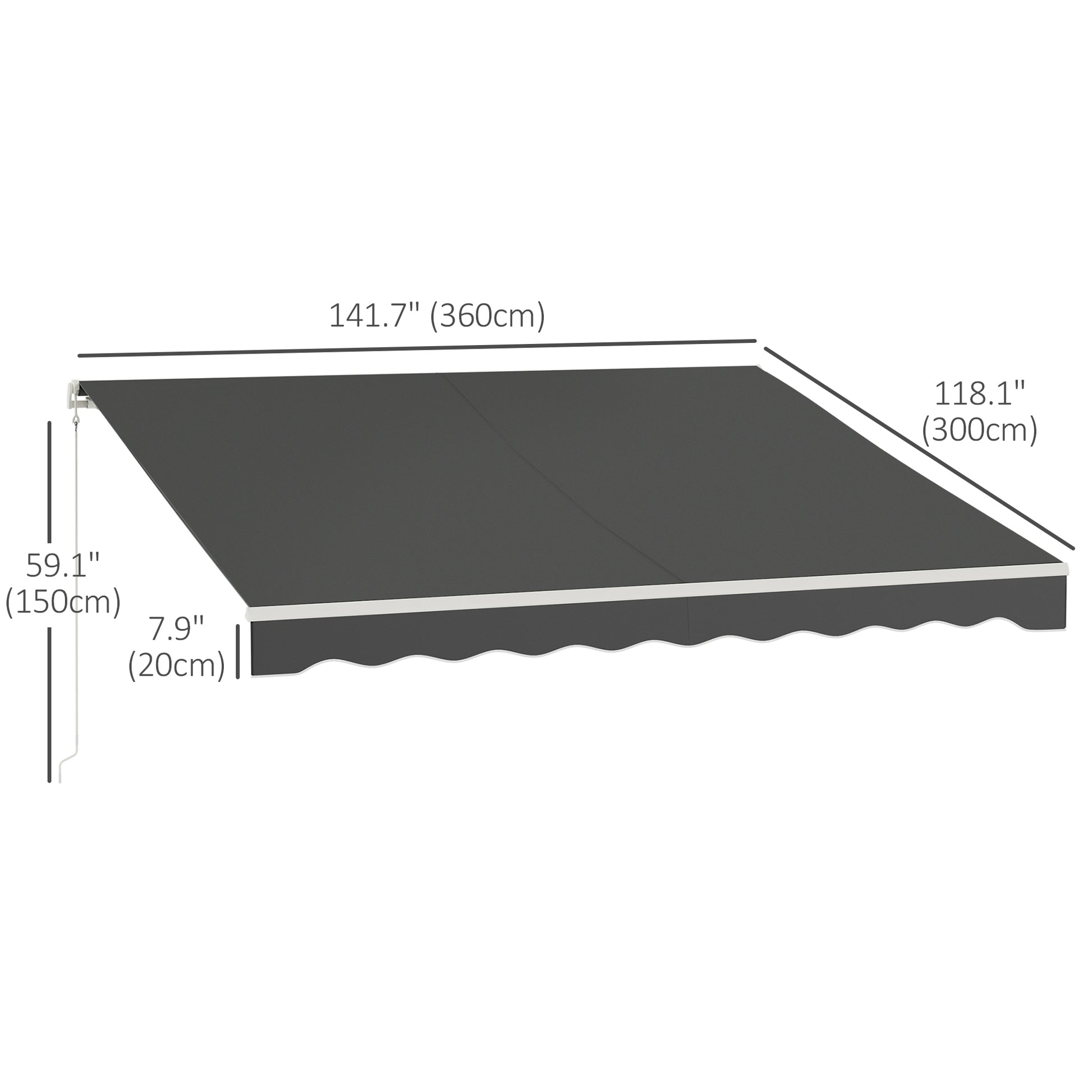 12'x10' Electric Retractable Awning, UV Protection Sun Shade Shelter w/ Remote Controller for Deck Balcony Yard, Grey