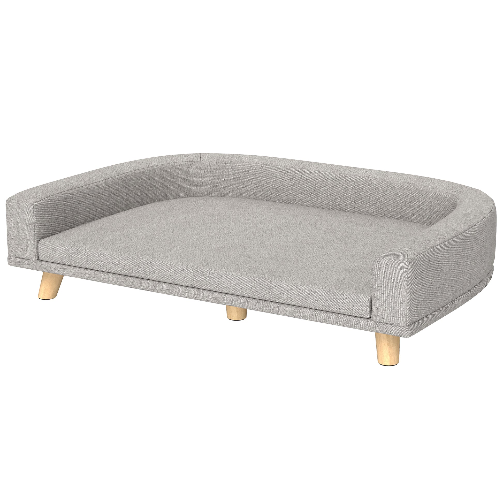 Dog Sofa for Large Dogs with Washable Cover, Anti-slip Foot Pads, Grey