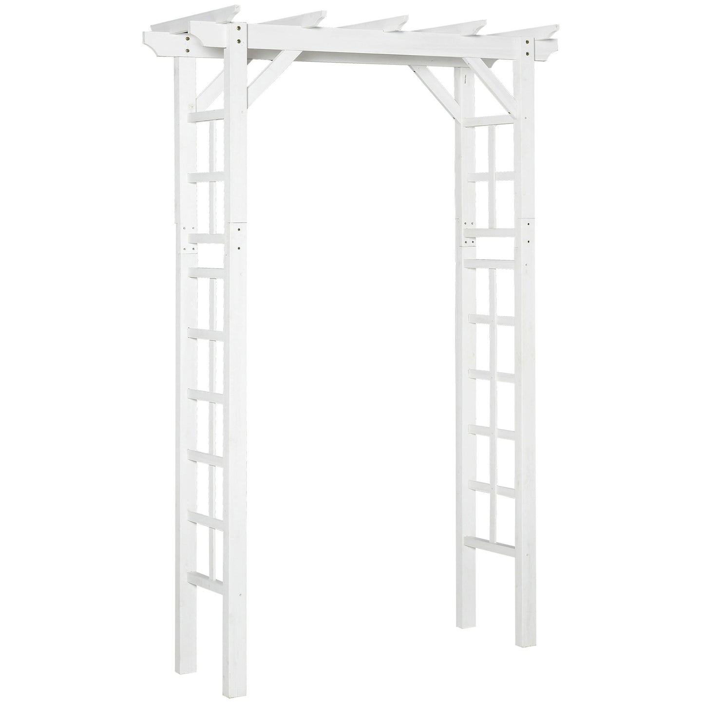 85" Wooden Garden Arbour for Wedding and Ceremony, Outdoor Garden Arch Trellis for Climbing Vines - White