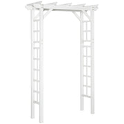 85" Wooden Garden Arbour for Wedding and Ceremony, Outdoor Garden Arch Trellis for Climbing Vines - White