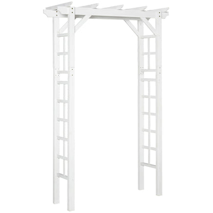 85" Wooden Garden Arbour for Wedding and Ceremony, Outdoor Garden Arch Trellis for Climbing Vines - White