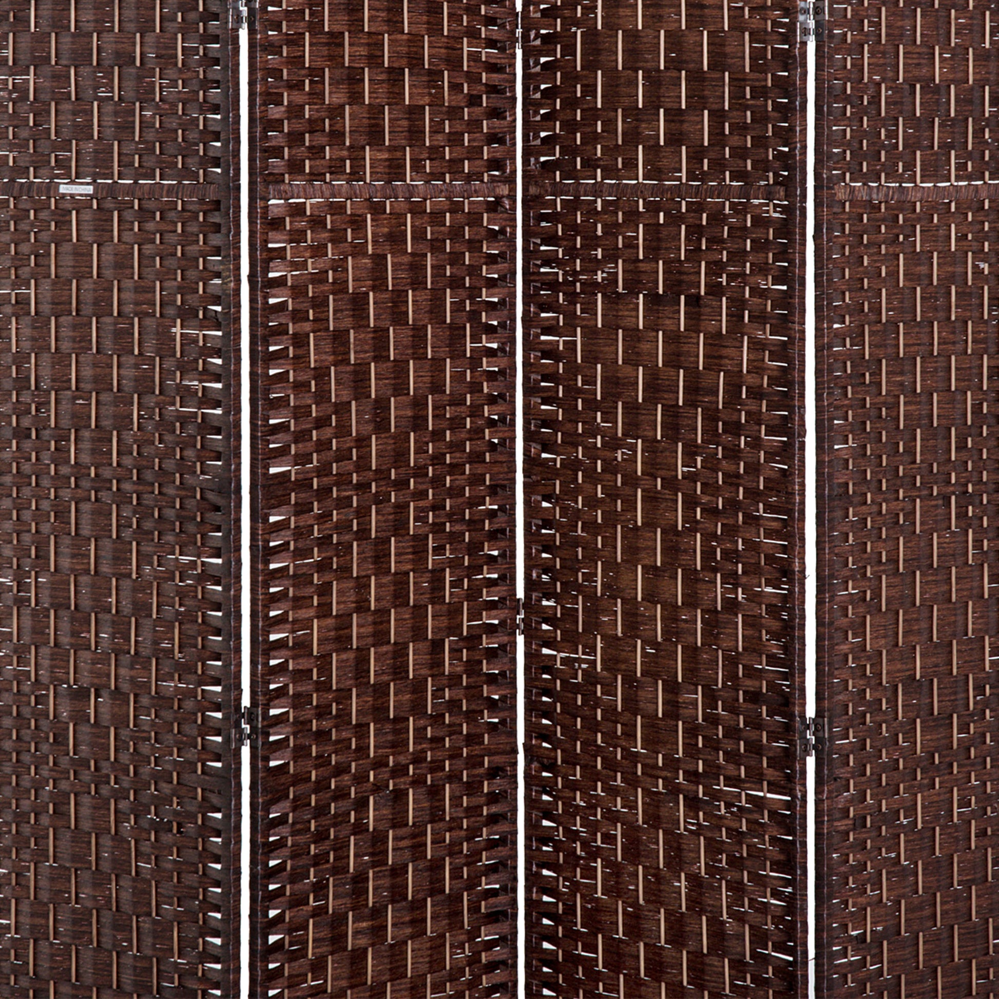 6ft Folding Room Divider, 4 Panel Wall Partition with Wooden Frame for Bedroom, Home Office, Brown