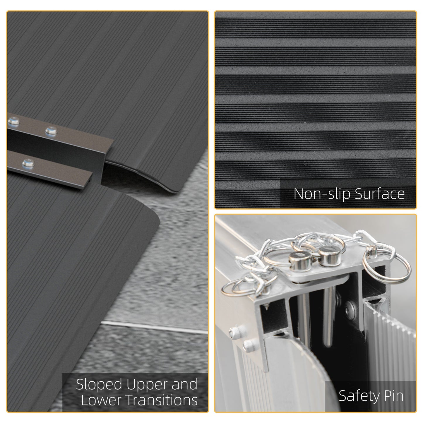 5ft Wheelchair Ramp Scooter Mobility Non-Skid PVC Layering Portable Foldable Aluminium