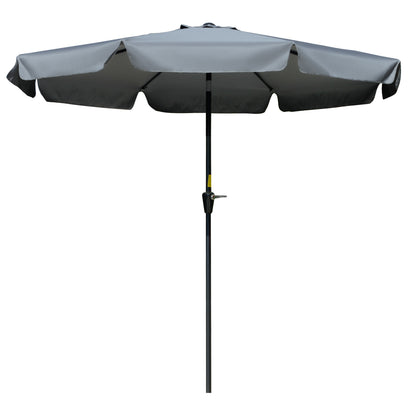 8.5 ft Outdoor Market Table Umbrella, Round Patio Umbrella with Tilt and Crank for Garden, Backyard, Deck, Dark Grey