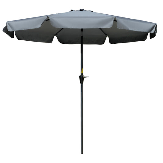 8.5 ft Outdoor Market Table Umbrella, Round Patio Umbrella with Tilt and Crank for Garden, Backyard, Deck, Dark Grey