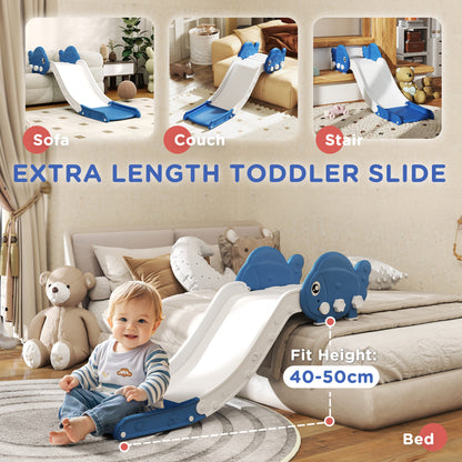 Qaba Toddler Couch Slide for Bed, Sofa, Stairs, Easy Assemble & Storage, for 18-48 Months, Blue