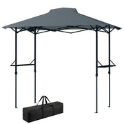 5 x 8.5 ft Pop Up Grill Gazebo with 2 Shelves, UPF 50+ Outdoor Instant Canopy Portable Shelter with Carry Bag, Dark Grey