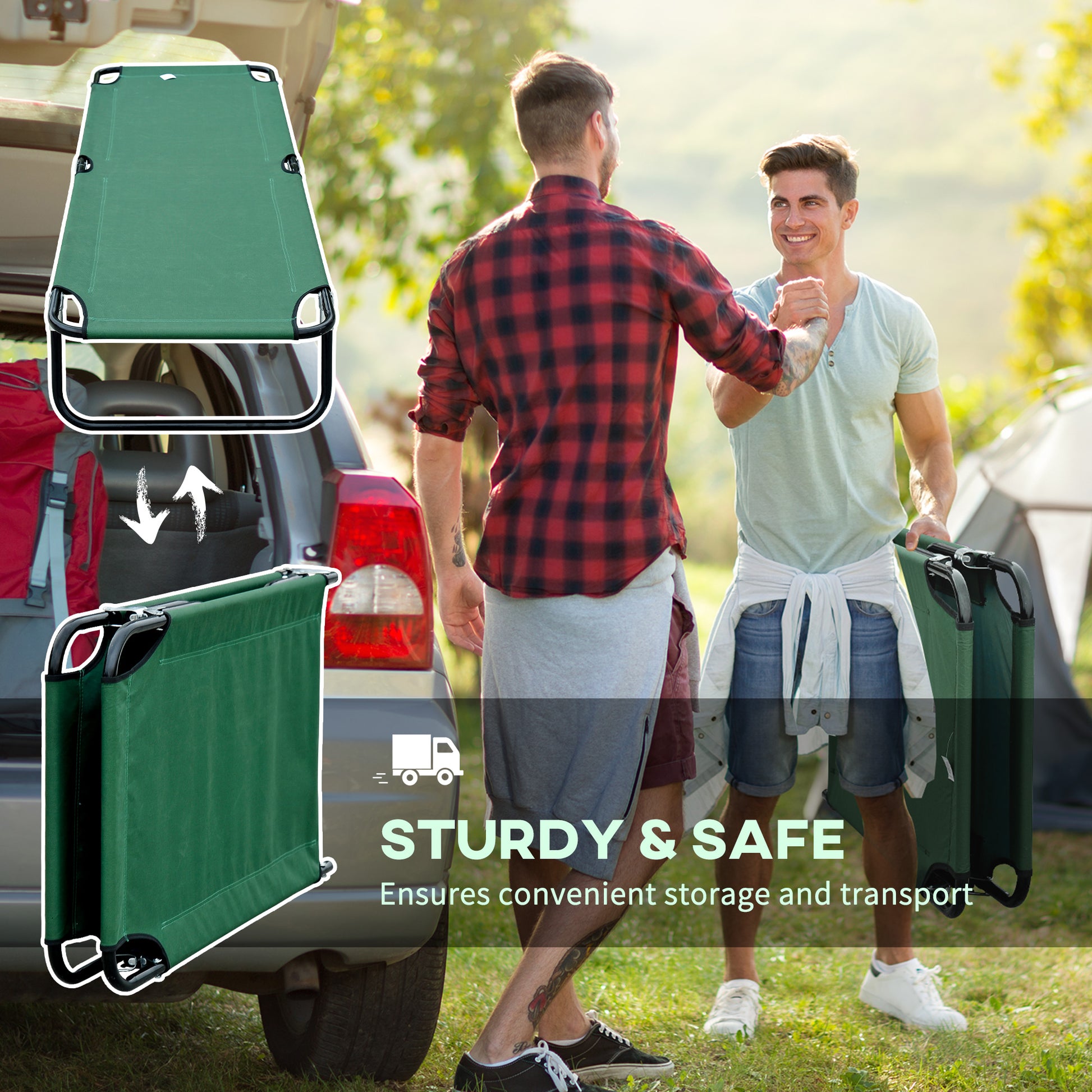 Folding Camping Cot for Adults Portable Outdoor Sleeping Bed for Office Beach Home, Green