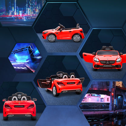 Aosom 12V Ride On Car with Parent Remote Control Two Motors Music Lights Suspension Wheels for 3-6 Years Red