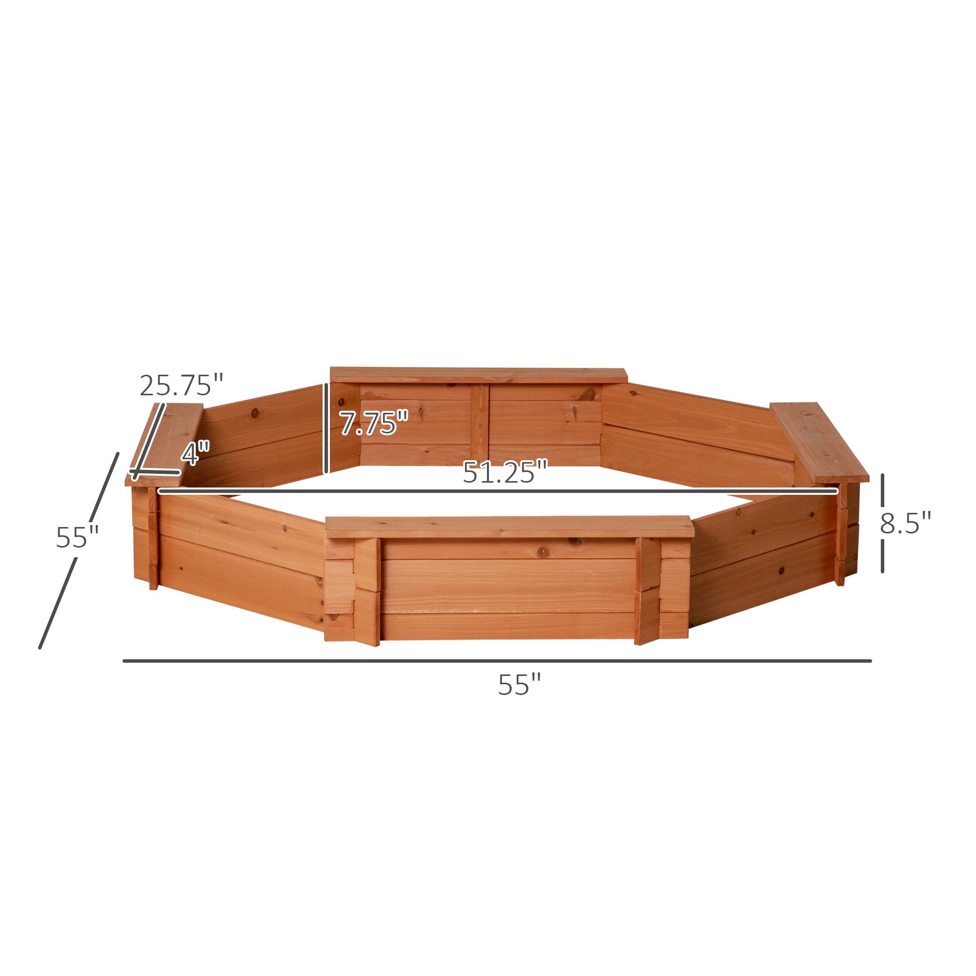 Kids Sandbox with Cover, Wooden Sand Box with Seat, Outdoor Children Sand Pit for Backyard, Garden for Ages 3-8, Red