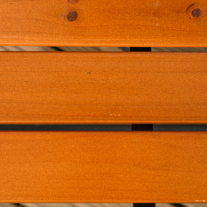 47 Inch Outdoor Garden Bench, Patio Loveseat with Unique Armrests, Slatted Seat Back, 528 lbs. Capacity, Teak Colour