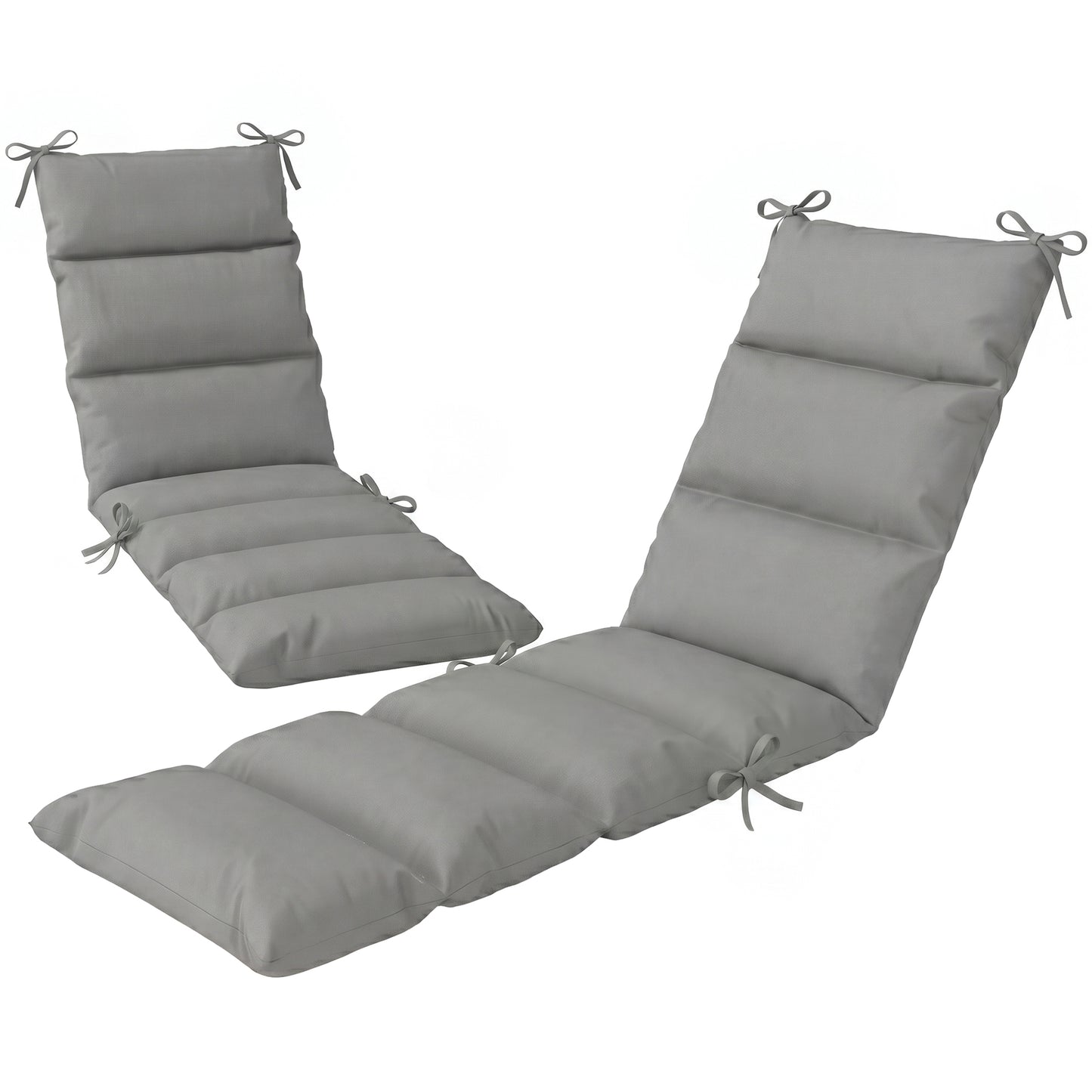 Outdoor Lounge Chair Cushion with Zipper Reversible Chaise Lounge Cushion for Patio Indoor/Outdoor Dark Grey