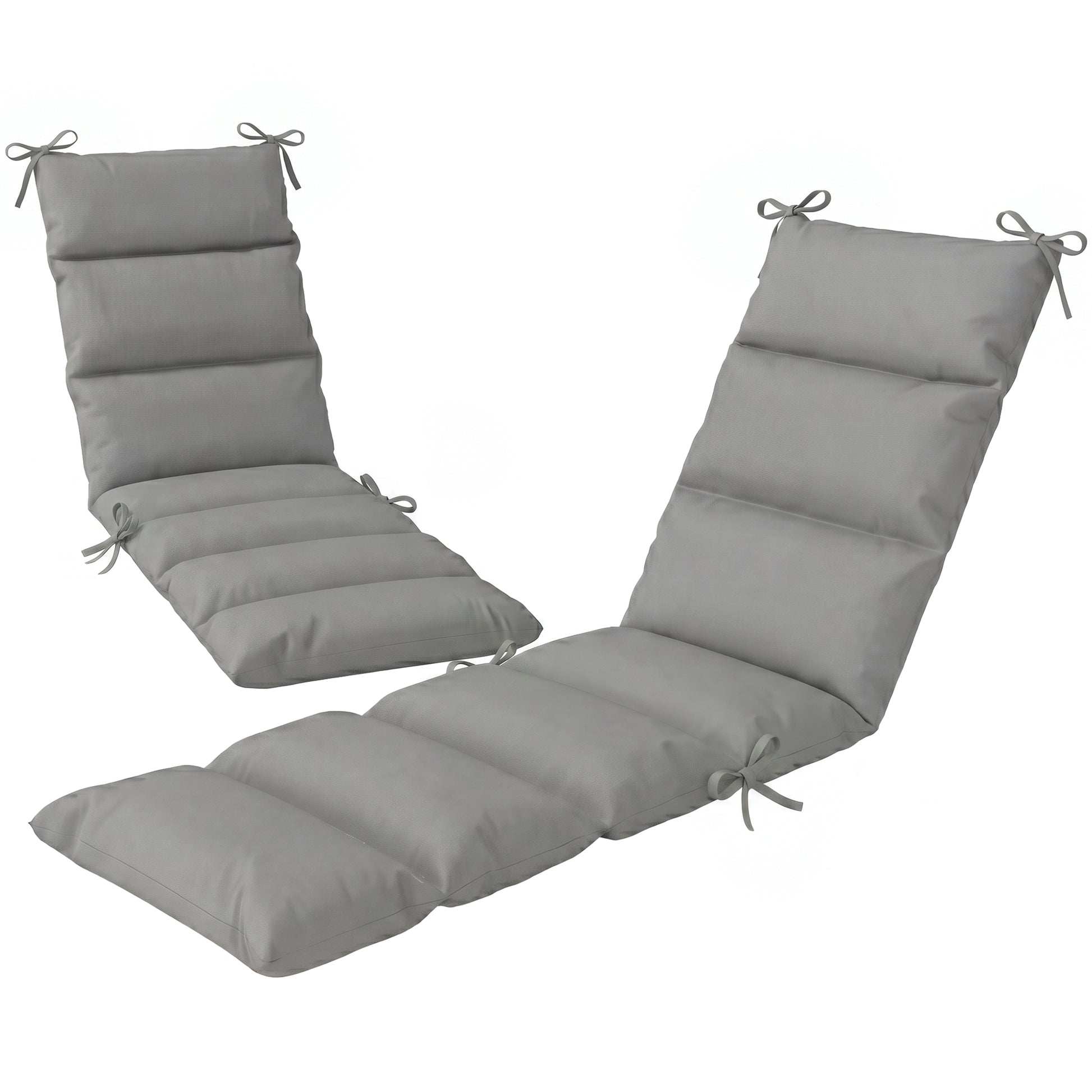 Outdoor Lounge Chair Cushion with Zipper Reversible Chaise Lounge Cushion for Patio Indoor/Outdoor Dark Grey