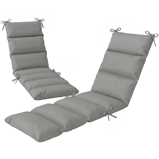 Outdoor Lounge Chair Cushion with Zipper Reversible Chaise Lounge Cushion for Patio Indoor/Outdoor Dark Grey