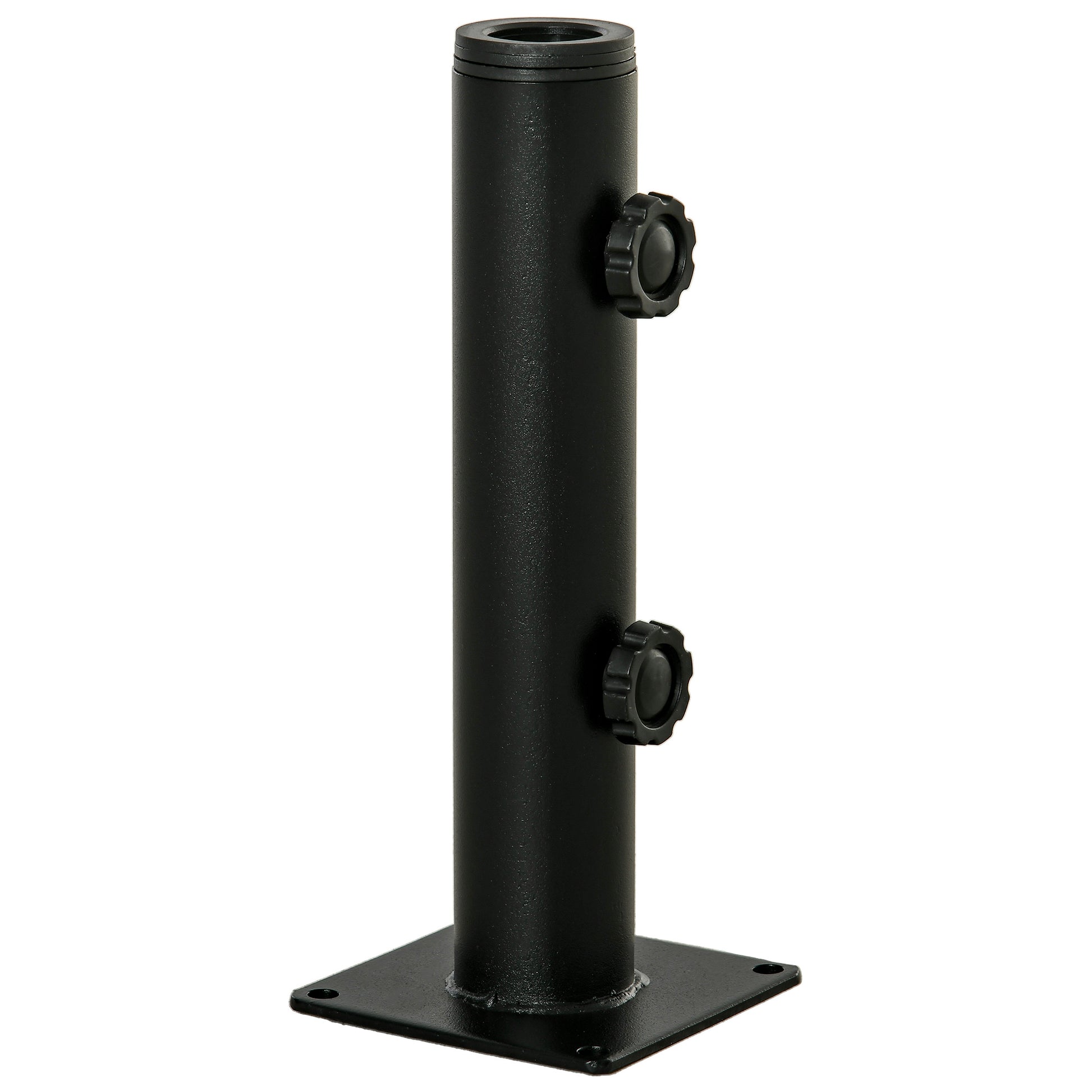 Deck Mount Umbrella Holder, Outdoor Umbrella Base Stand for Deck, Dock, Patios Garden, Pontoon, Black