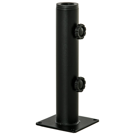 Deck Mount Umbrella Holder, Outdoor Umbrella Base Stand for Deck, Dock, Patios Garden, Pontoon, Black