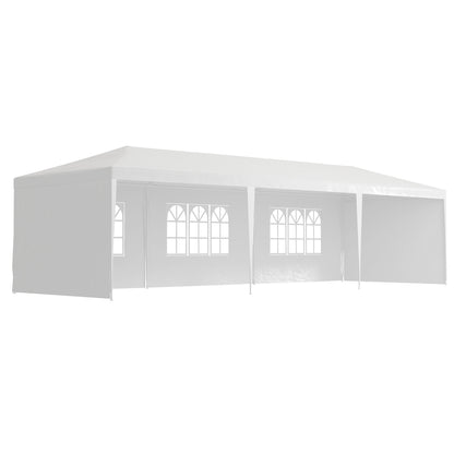 10' x 29' Party Tent, Canopy Tent with Sidewalls and Large Transparent Windows for Garden, Backyard, Outdoor, White