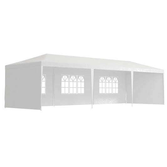 10' x 29' Party Tent, Canopy Tent with Sidewalls and Large Transparent Windows for Garden, Backyard, Outdoor, White