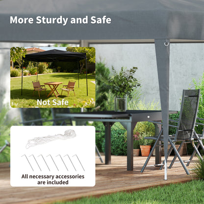 10 x 10ft Folding Pop Up Tent Outdoor Gazebo Canopy with Carrying Bag, Grey