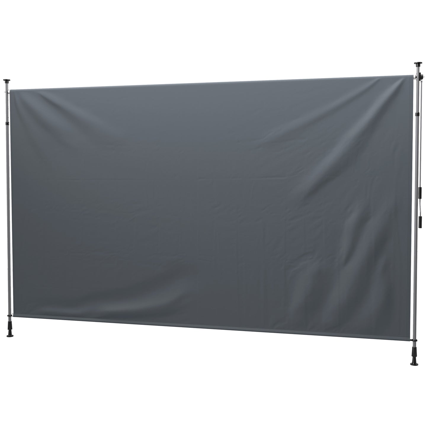 13' x 10' Manual Retractable Patio Awning, Outdoor Privacy Screen with UPF30+ & Water-Resistant Fabric, Dark Grey