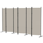 6 Panel Room Divider, 6 Ft Folding Privacy Screen, Portable Freestanding Partition Wall Divider, Beige