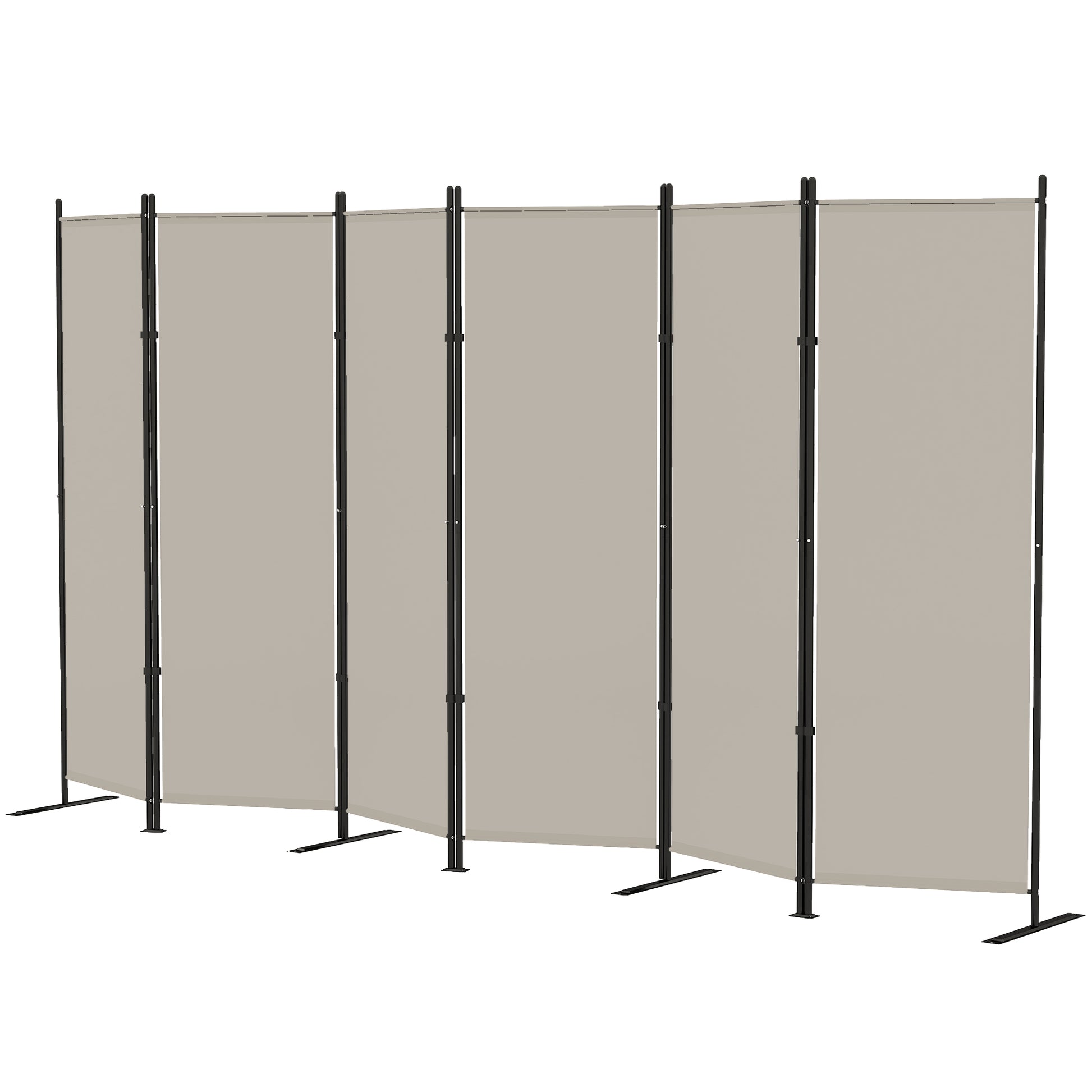 6 Panel Room Divider, 6 Ft Folding Privacy Screen, Portable Freestanding Partition Wall Divider, Beige
