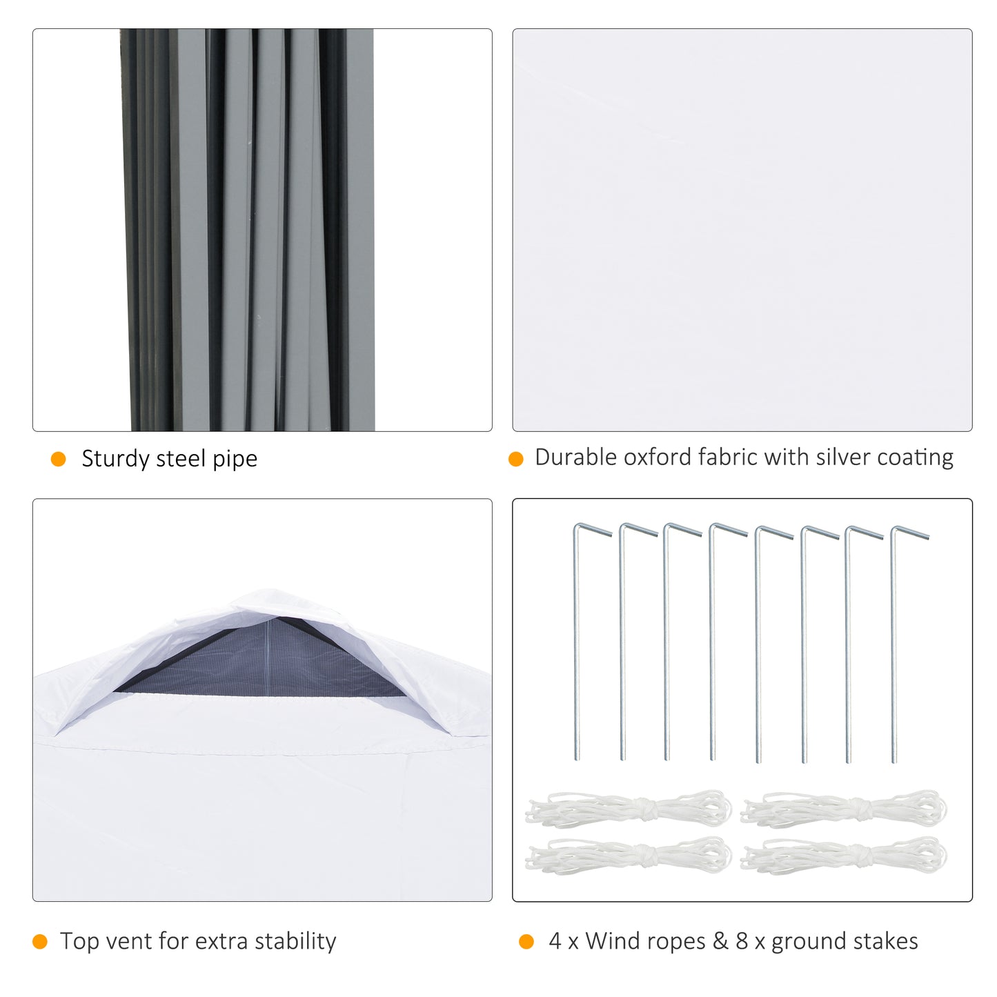 10' x 10' Pop Up Canopy Tent with Airy Top Vents and Wheeled Carry Bag for Outdoor, Garden, Patio, White
