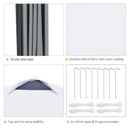 10' x 10' Pop Up Canopy Tent with Airy Top Vents and Wheeled Carry Bag for Outdoor, Garden, Patio, White