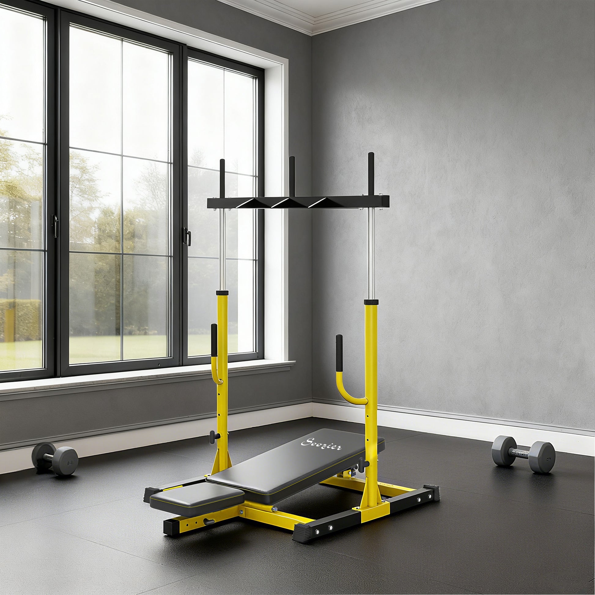 Soozier Leg Extension and Curl Machine, Adjustable Leg Extension Machine, 1" standard Plate Compatible, 660LBS Capacity
