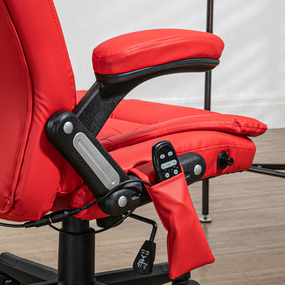 Adjustable Heated Ergonomic Massage Office Chair Swivel Vibrating High Back Faux Leather Executive Chair