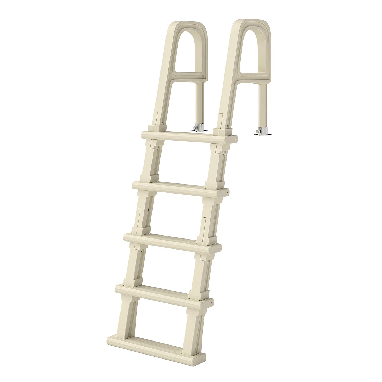 Swimming Pool Ladder, 63.4"-69.3" Adjustable 5-Step Pool Stairs with Handrails, Non-Slip Steps, Load Capacity 300 lb