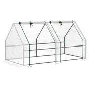6' x 3' x 3' Portable Tunnel Greenhouse Outdoor Garden Mini with Large Zipper Doors & Water/UV PE Cover White