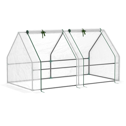 6' x 3' x 3' Portable Tunnel Greenhouse Outdoor Garden Mini with Large Zipper Doors & Water/UV PE Cover White