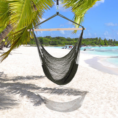Portable Hammock Chair, Hanging Woven Hammock Swing Chair Sleeping Bed for Outdoor Garden Yard Camping, Army Green