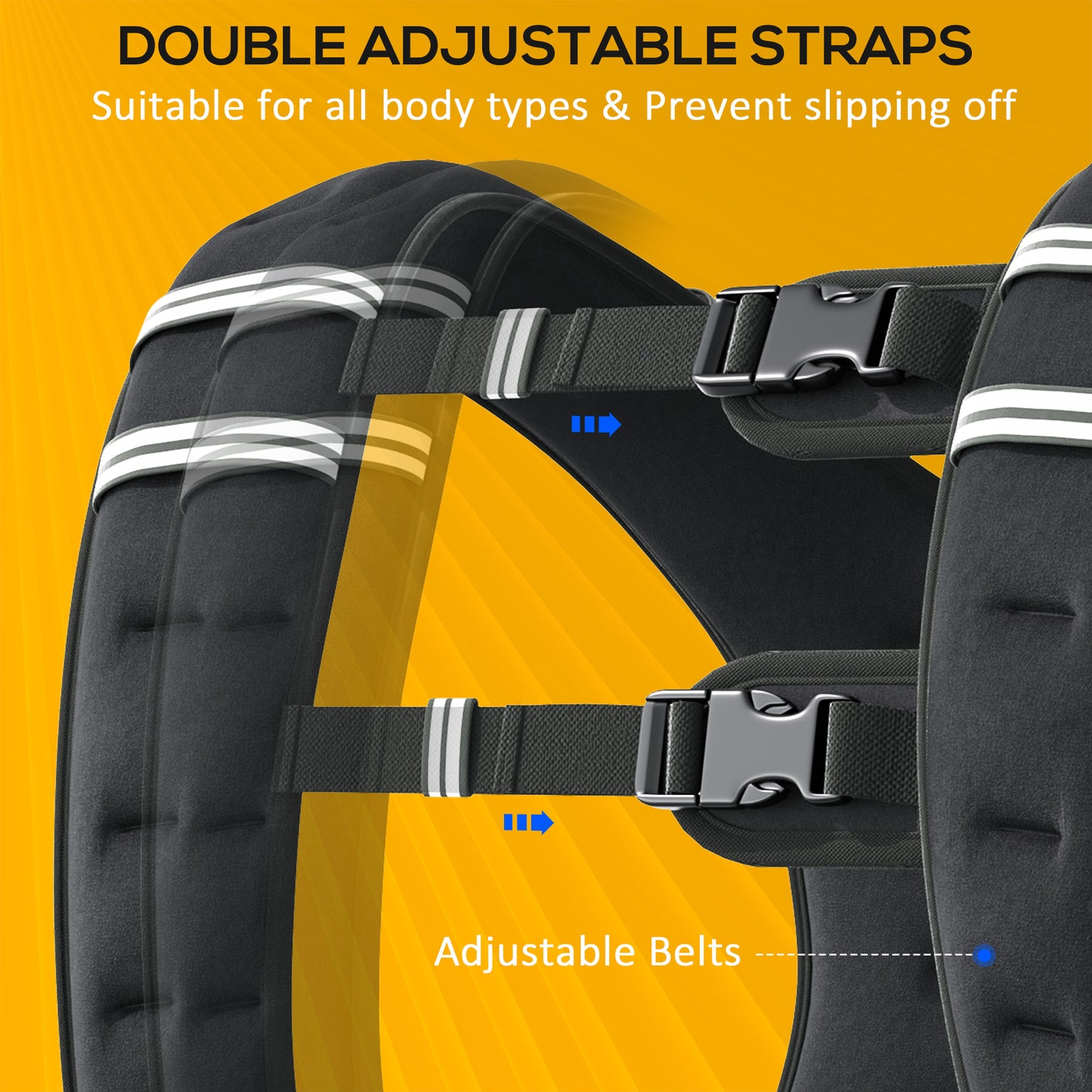 Soozier 22 lbs Weighted Vest, Weight Vest with adjustable Straps, Convenient Pocket and Reflective Strips, Fit for Men Women
