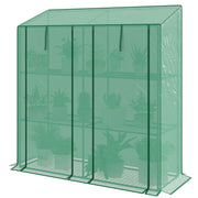 Portable Mini Greenhouse Green House with 3 Tier Shelves, Reinforced PE Cover, Roll-up Doors, 56.3" x 18.1" x 59.4"